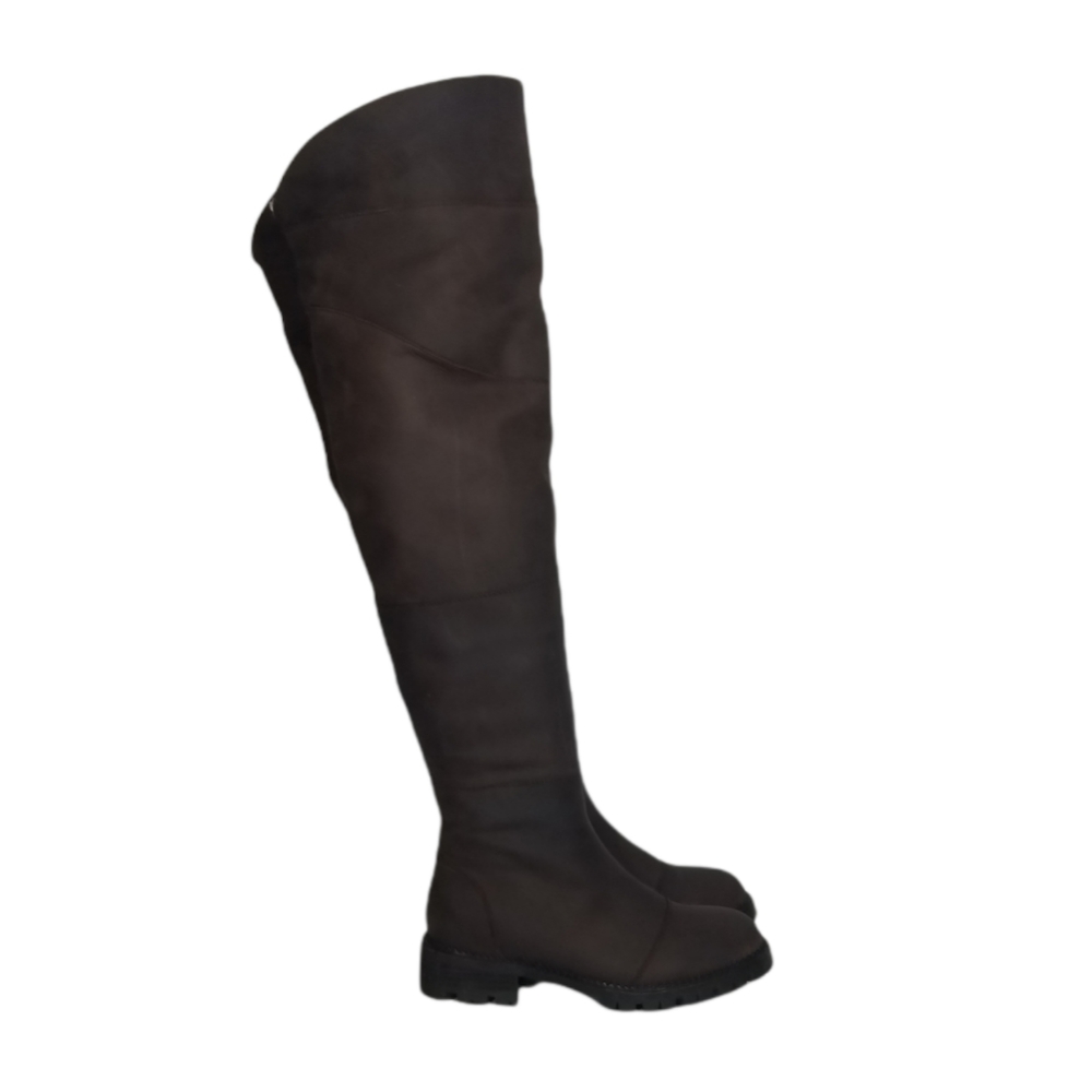 JEFFREY CAMPBELL New Womens Ibiza Leather Over the Knee Boots Lug Sole Size 6